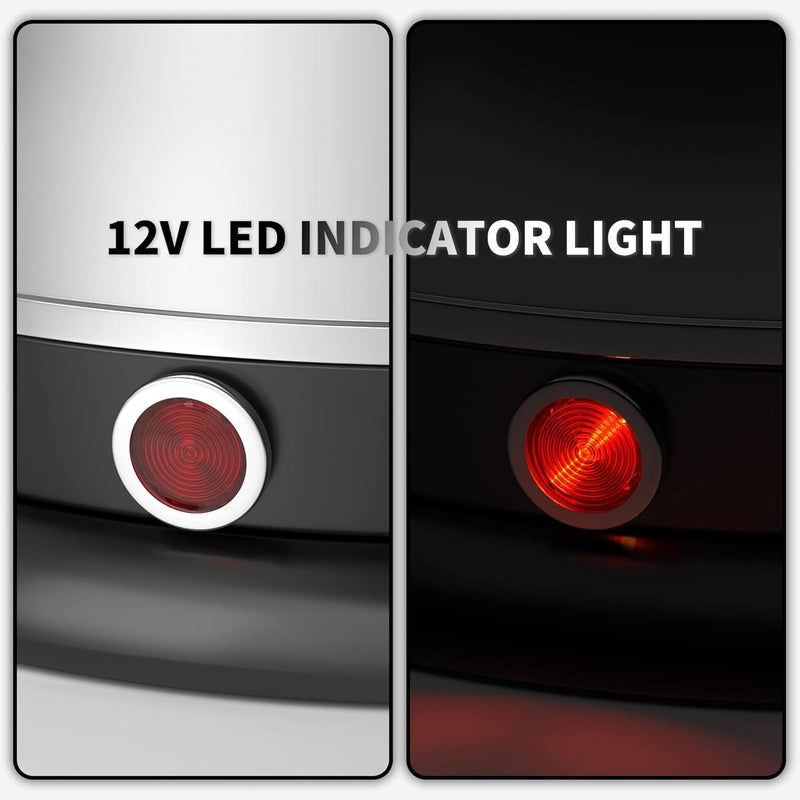 DAIERTEK Indicator Light 12V Red Snap-in 1/2" Panel Mount LED Indicator Light 12 Volt 0.5" Pilot Light -2pcs (Pack of 2) - Image 5